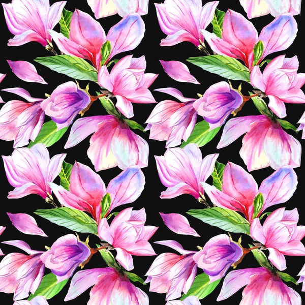 Modèle de fleur de magnolia de fleur sauvage dans un style aquarelle isolé . — Photo