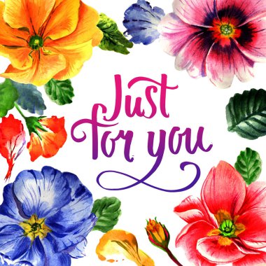 Kır çiçeği çuha çiçeği çiçek çerçeve izole bir suluboya tarzında.