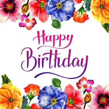 Kır çiçeği çuha çiçeği çiçek çerçeve izole bir suluboya tarzında.