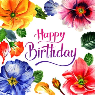 Kır çiçeği çuha çiçeği çiçek çerçeve izole bir suluboya tarzında.