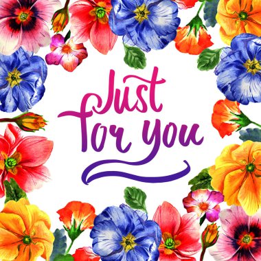 Kır çiçeği çuha çiçeği çiçek çerçeve izole bir suluboya tarzında.