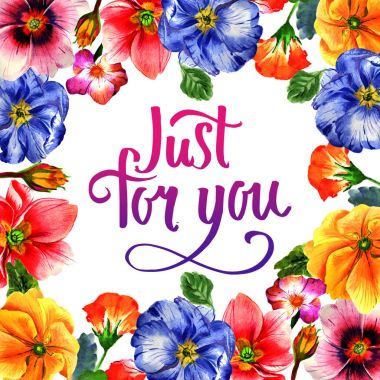 Kır çiçeği çuha çiçeği çiçek çerçeve izole bir suluboya tarzında.