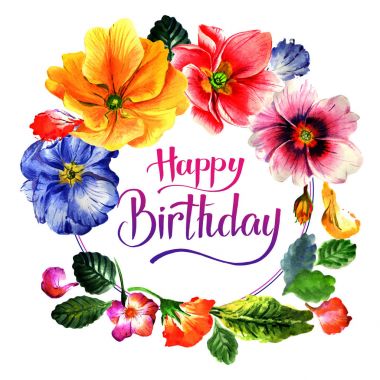 Kır çiçeği çuha çiçeği çiçek çelenk izole bir suluboya tarzında.