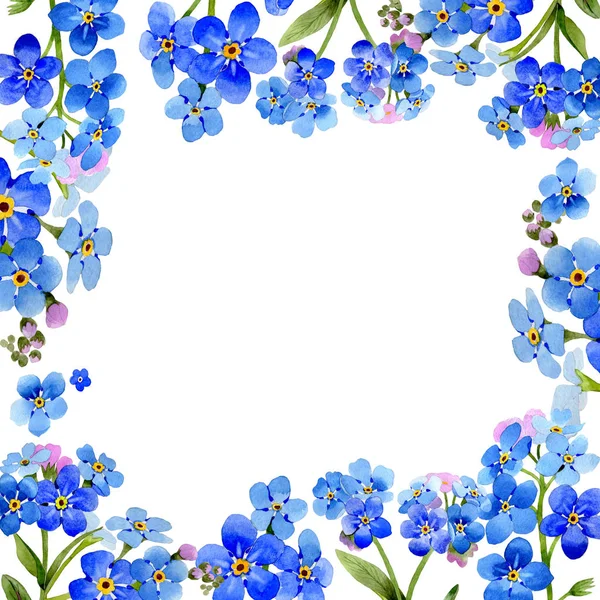 Wildflower Pomněnka rolní květ rám ve stylu akvarelu, samostatný. — Stock fotografie