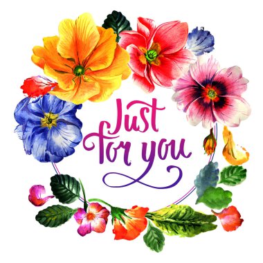 Kır çiçeği çuha çiçeği çiçek çelenk izole bir suluboya tarzında.