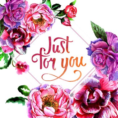 Kır çiçeği Şakayık çiçeği çerçeve izole bir suluboya tarzında.