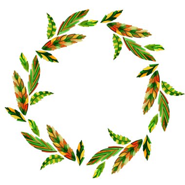 Tropikal kaktüs ağacında çelenk izole bir suluboya tarzında.