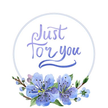 Kır çiçeği kiraz çiçek çerçeve izole bir suluboya tarzında.