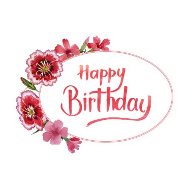 Kır çiçeği karanfil çiçek çerçeve izole bir suluboya tarzında.