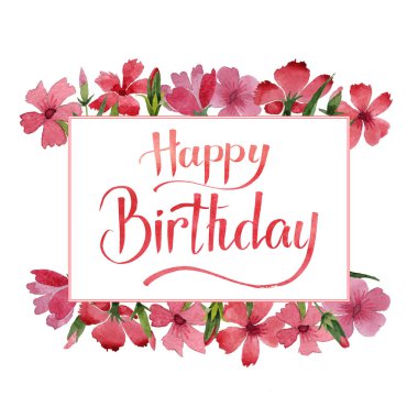 Kır çiçeği karanfil çiçek çerçeve izole bir suluboya tarzında.