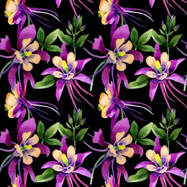 Kır çiçeği orkide çiçek deseni izole bir suluboya tarzında.