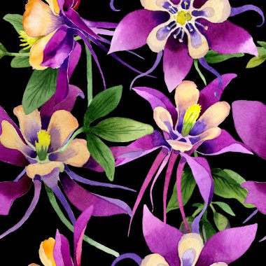 Kır çiçeği orkide çiçek deseni izole bir suluboya tarzında.