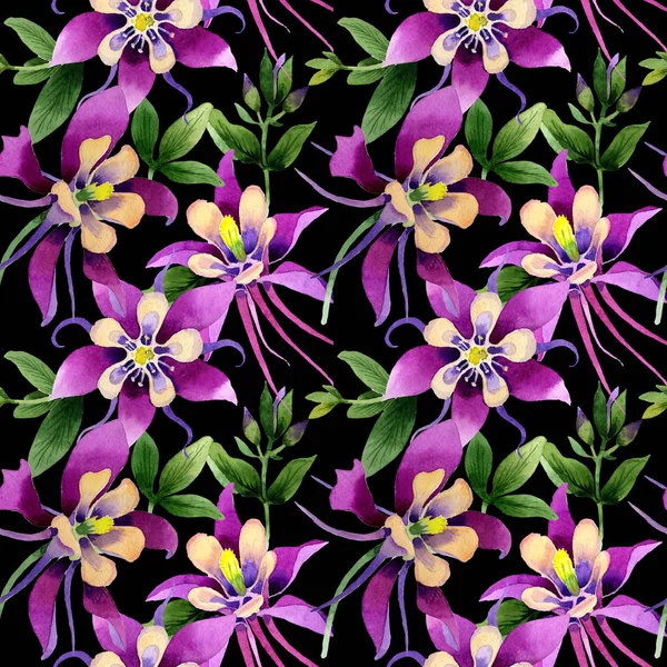 Wildflower orchid flower pattern in a watercolor style isolated. — Stock Photo, Image