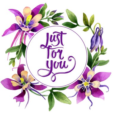 Kır çiçeği orkide çiçek çerçeve izole bir suluboya tarzında.