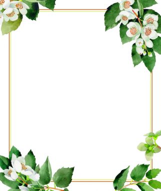 Düğün davetiyesi DIY şablon Chubushnik el yapımı suluboya resim.