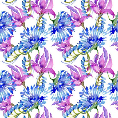 Kır çiçeği çiçek deseni izole bir suluboya tarzında.