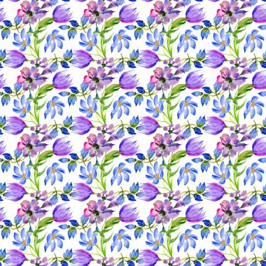 Kır çiçeği çiçek deseni izole bir suluboya tarzında.