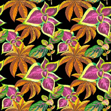 Tropikal Hawaii palmiye ağacı desen izole bir suluboya tarzında bırakır..