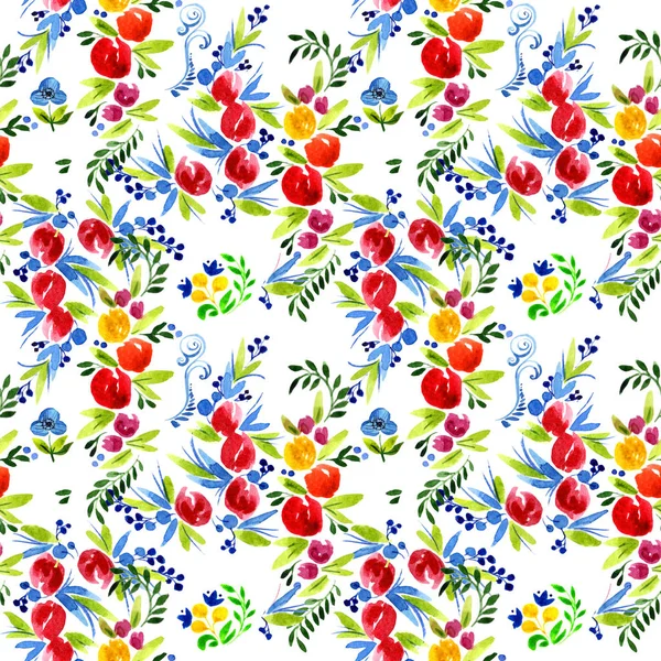 Wildflower tulip flower pattern in a watercolor style isolated. — Stock Photo, Image