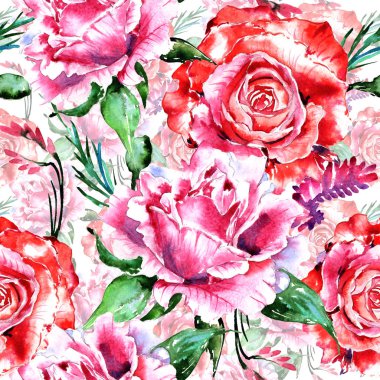 Kır çiçeği gül çiçek deseni izole bir suluboya tarzında.