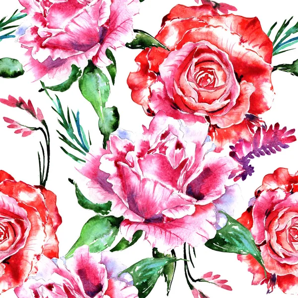 Kır çiçeği gül çiçek deseni izole bir suluboya tarzında.