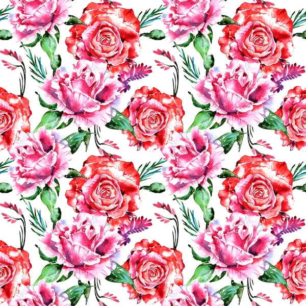 Wildflower rose flower pattern in a watercolor style isolated. — Stock Photo, Image