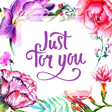 Kır çiçeği Şakayık çiçeği çerçeve izole bir suluboya tarzında.