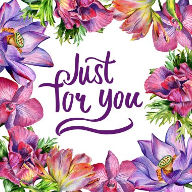 Kır çiçeği çiçek çerçeve izole bir suluboya tarzında.