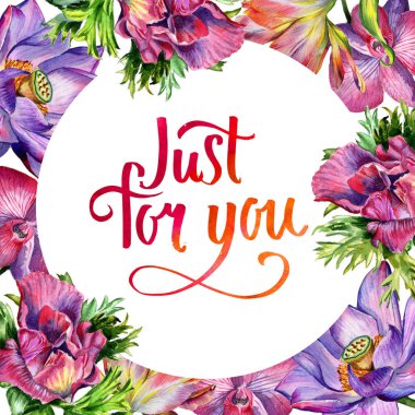 Kır çiçeği çiçek çerçeve izole bir suluboya tarzında.