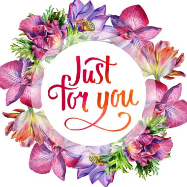 Kır çiçeği çiçek çerçeve izole bir suluboya tarzında.