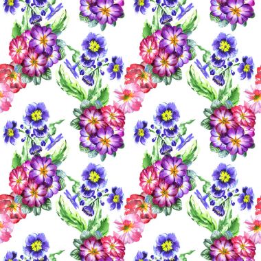 Kır çiçeği viola çiçek deseni izole bir suluboya tarzında.