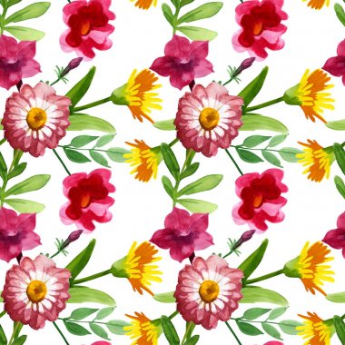 Kır çiçeği Bluebell çiçek deseni izole bir suluboya tarzında.