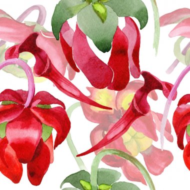 Kır çiçeği Sarracenia çiçek bir suluboya tarzı desen.