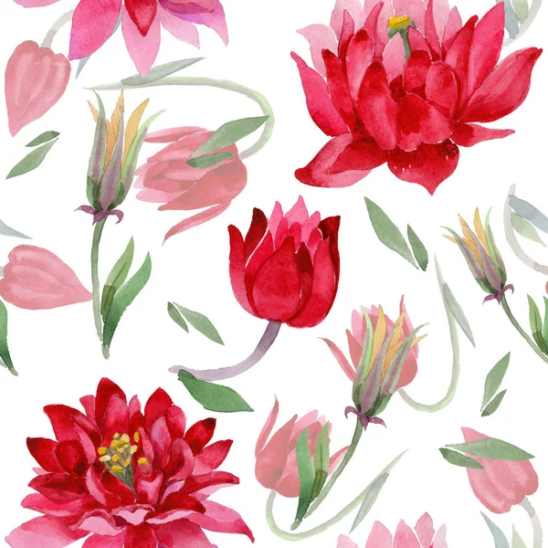 수채화 스타일 패턴에 야생화 Aquilegia 꽃. — 스톡 사진
