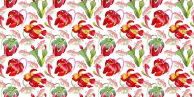 Kır çiçeği Sarracenia çiçek bir suluboya tarzı desen.