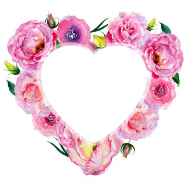 Kır çiçeği gül çiçek bir suluboya stil çerçevesi içinde.