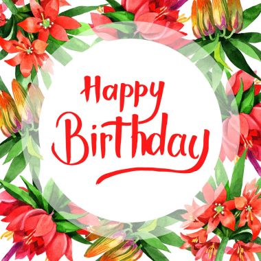 Kır çiçeği Fritillaria imperialis suluboya tarzında çerçeve çiçek.