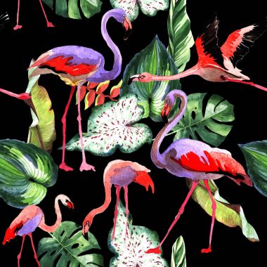 Tropikal Hawaii palmiye ağacı desen bir suluboya tarzında bırakır..