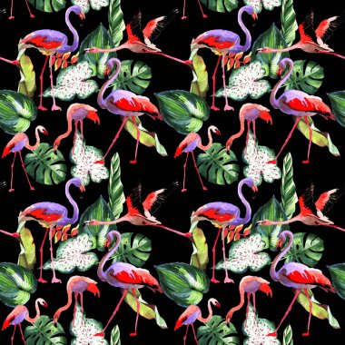 Tropikal Hawaii palmiye ağacı desen bir suluboya tarzında bırakır..