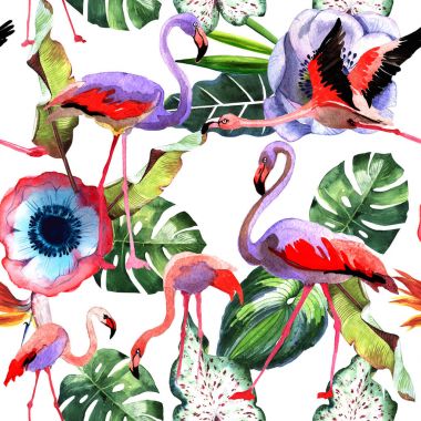 Tropikal Hawaii palmiye ağacı desen bir suluboya tarzında bırakır..