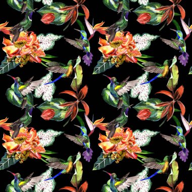 Tropikal Hawaii palmiye ağacı desen bir suluboya tarzında bırakır..