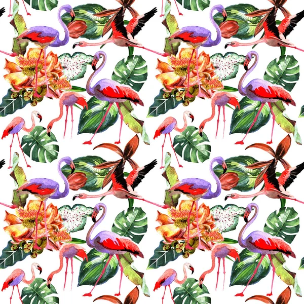 Tropikal Hawaii palmiye ağacı desen bir suluboya tarzında bırakır..