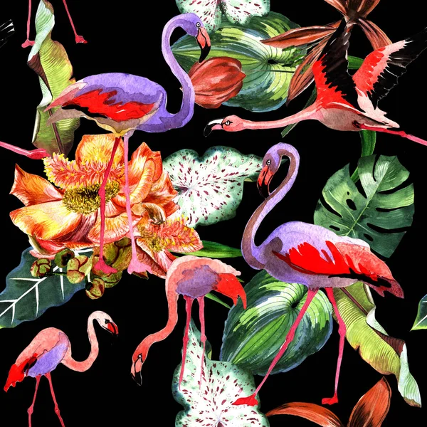 Tropikal Hawaii palmiye ağacı desen bir suluboya tarzında bırakır..