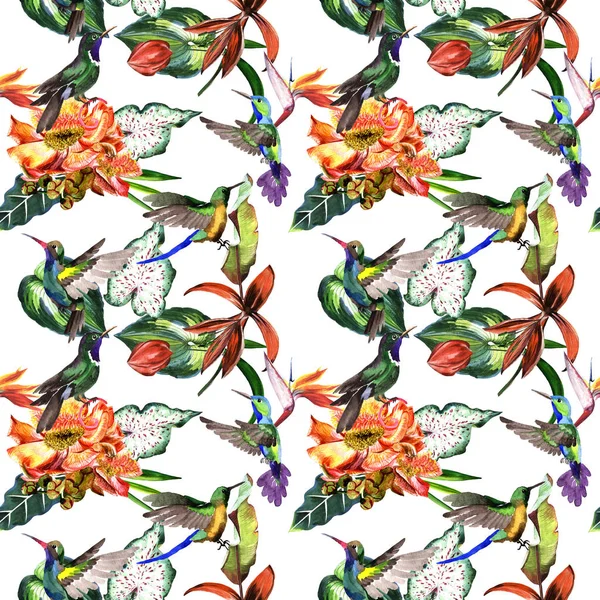 Tropikal Hawaii palmiye ağacı desen bir suluboya tarzında bırakır..