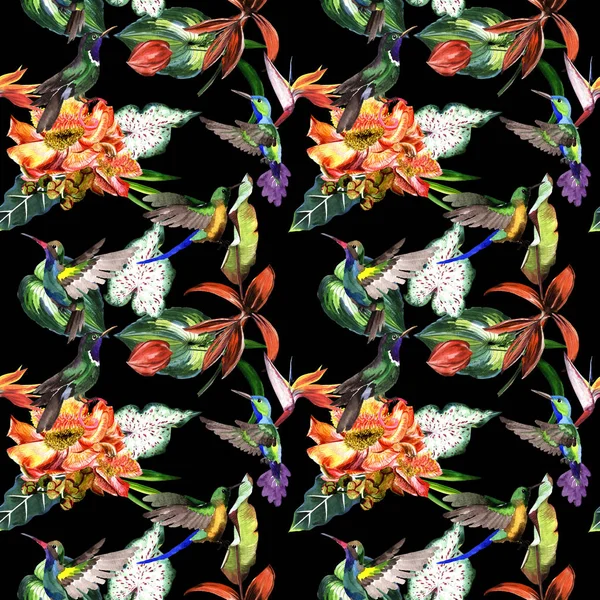 Tropikal Hawaii palmiye ağacı desen bir suluboya tarzında bırakır..