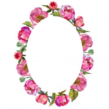 Kır çiçeği Şakayık çiçeği çerçeve suluboya tarzında.