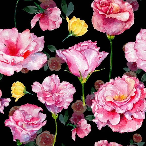 Fiore di campo rose motivo floreale in stile acquerello . — Foto Stock