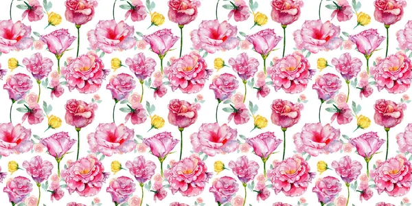 Fleurs sauvages roses motif de fleurs dans un style aquarelle . — Photo