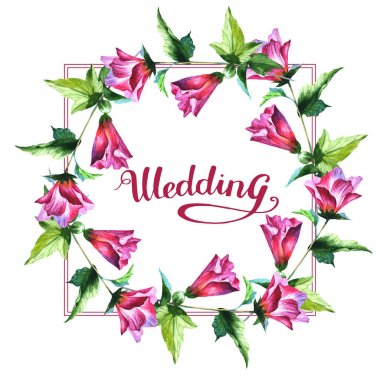 Wildflowerr çiçek çerçeve suluboya tarzında.