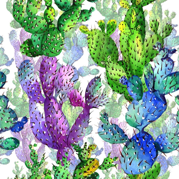Kır çiçeği kaktüs çiçek deseni suluboya tarzında.